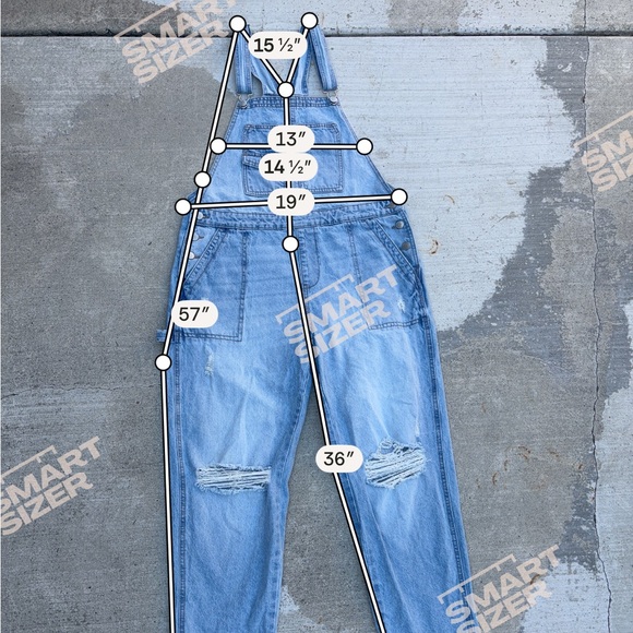 Celebrity Pink Women’s Large Relaxed Boyfriend Fit Overalls Denim Roll Cuff - Picture 12 of 13